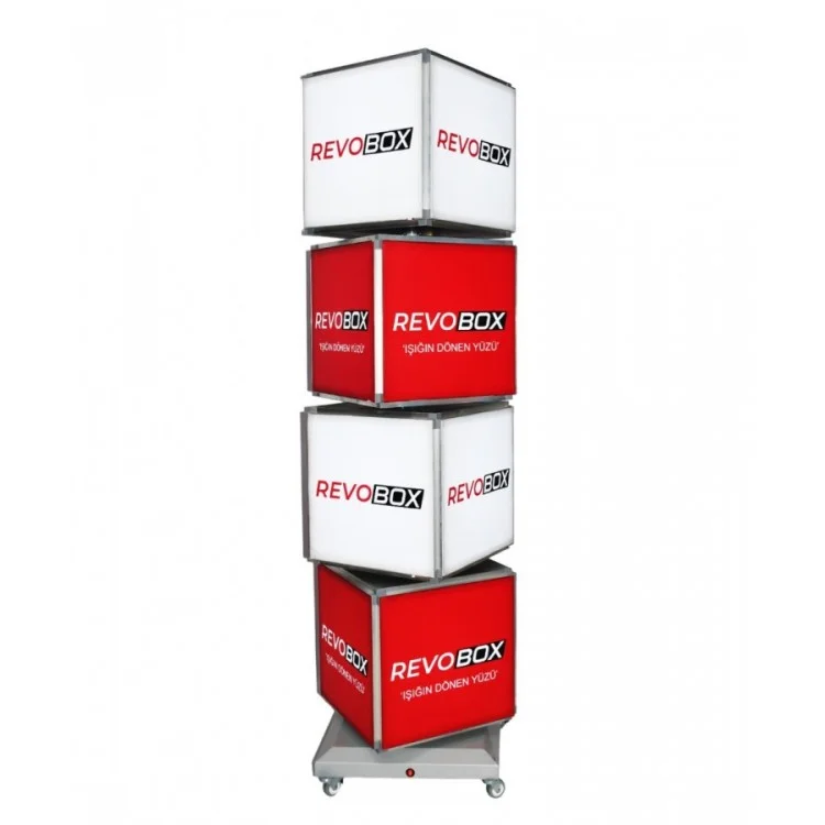 Hatay Reklam Işıklı 360° Dönen Tabela Ledbox 4 Katlı 40x190cm