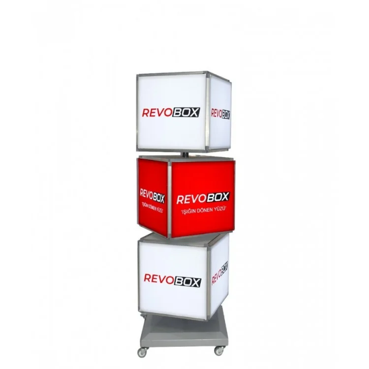Hatay Reklam Işıklı 360° Dönen Tabela Ledbox 3 Katlı 40x150cm
