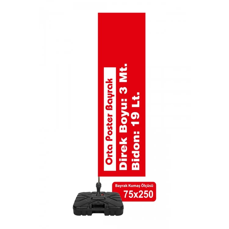 Hatay Reklam Orta Poster Bayrak 120 gr. Kumaş